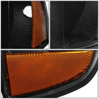 Headlight Lamps for Dodge Ram Pickup Truck (1994–2002) Black/Amber
