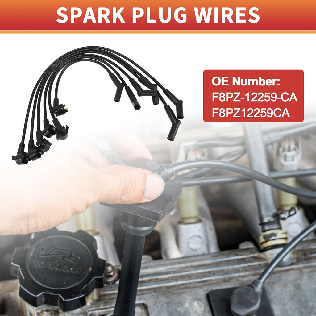 6X Spark Plug Wire Ignition Coil Cable No.F8PZ-12259-CA for Ford Ranger (1998–2011)