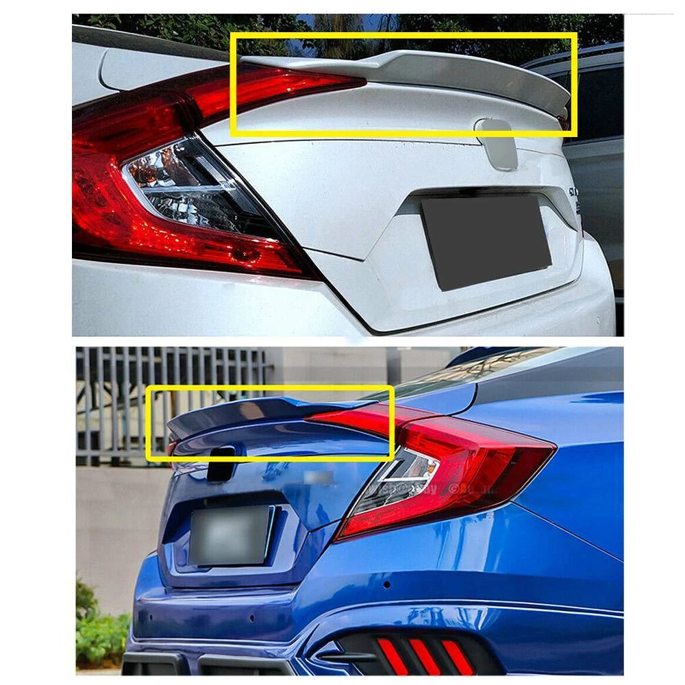 Unpainted Black HighKick Duckbill Spoiler for Honda Civic 4DR (2016–2020)