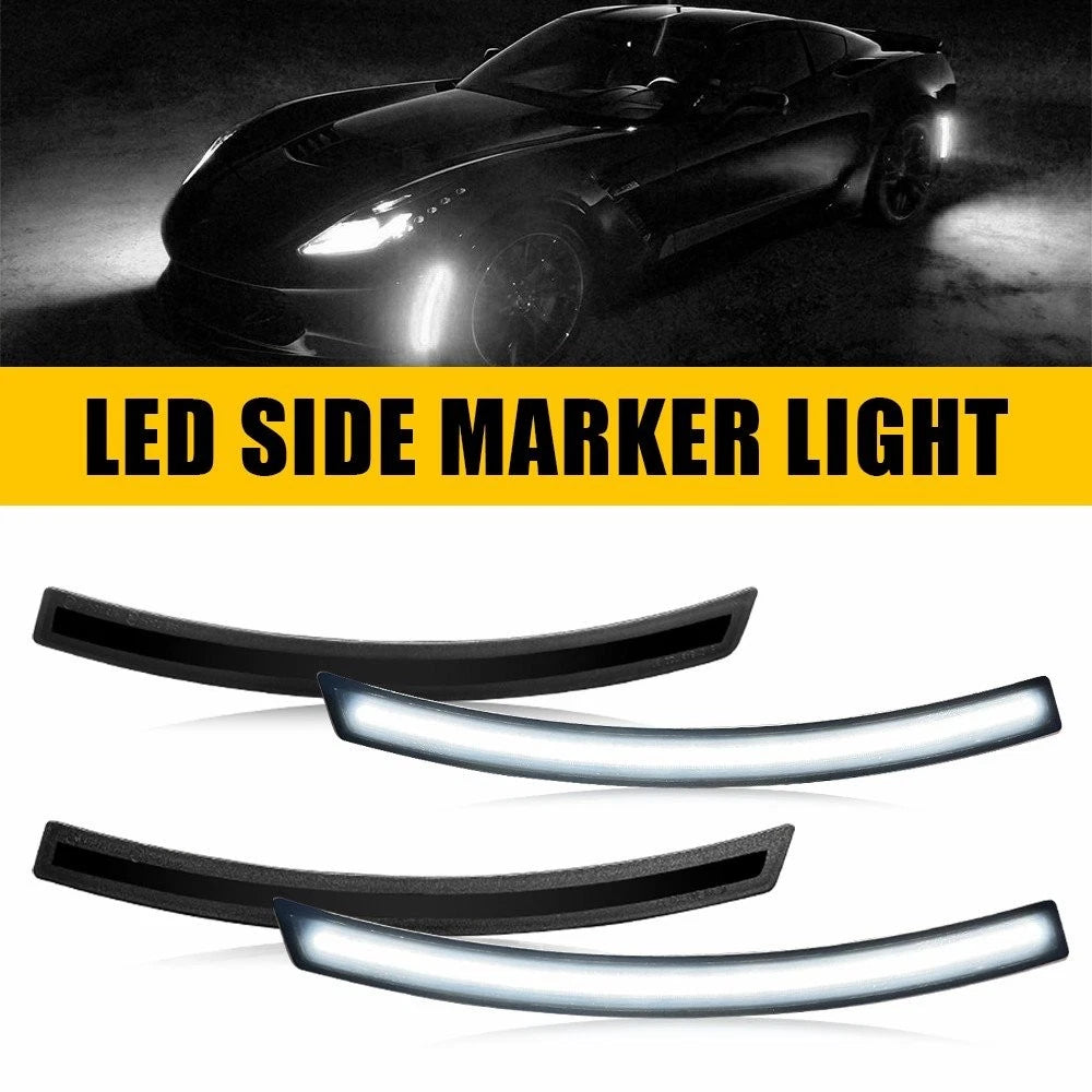 LED Smoked Front Rear Side Marker Signal Lights for Chevy Corvette C7 (2014–2019)