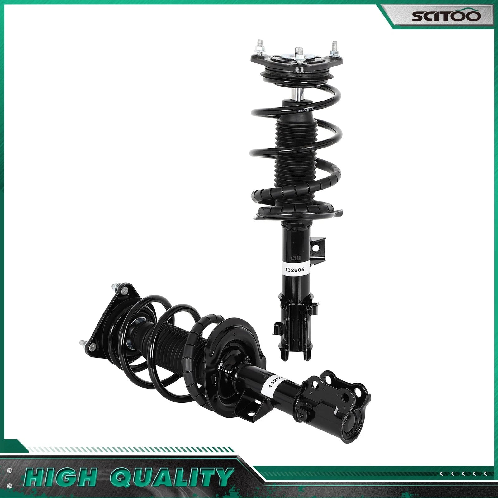 2X Front Complete Strut & Coil Spring Assembly for Kia Forte Forte5 (2014–2018)