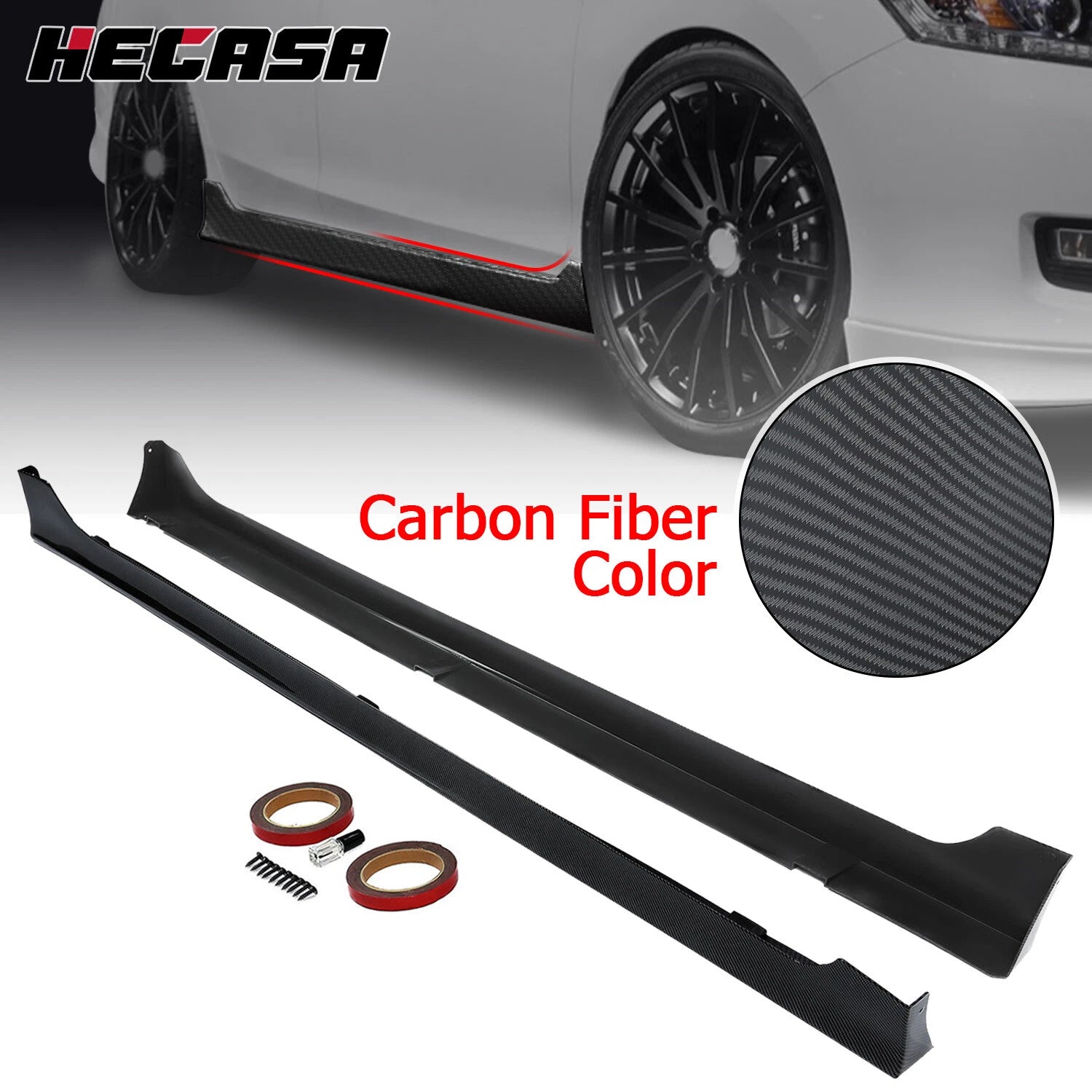 Side Skirt Splitter for Honda Accord Sedan (2013–2017) JDM MD Carbon Fiber