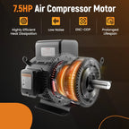 7.5HP Electric Motor for Air Compressor 230V 3450RPM 184T Frame CW/CCW