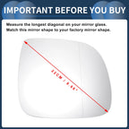 Right Side Heated White Mirror Glass for Volkswagen Touareg (2007–2010)