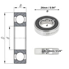 Deep Groove Ball Bearing P4 for Scooter Skateboard (12x24x6mm) 1 Pc