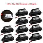 10Pcs LED Signal Tail Lamp License Plate Lights for Car Truck Boat