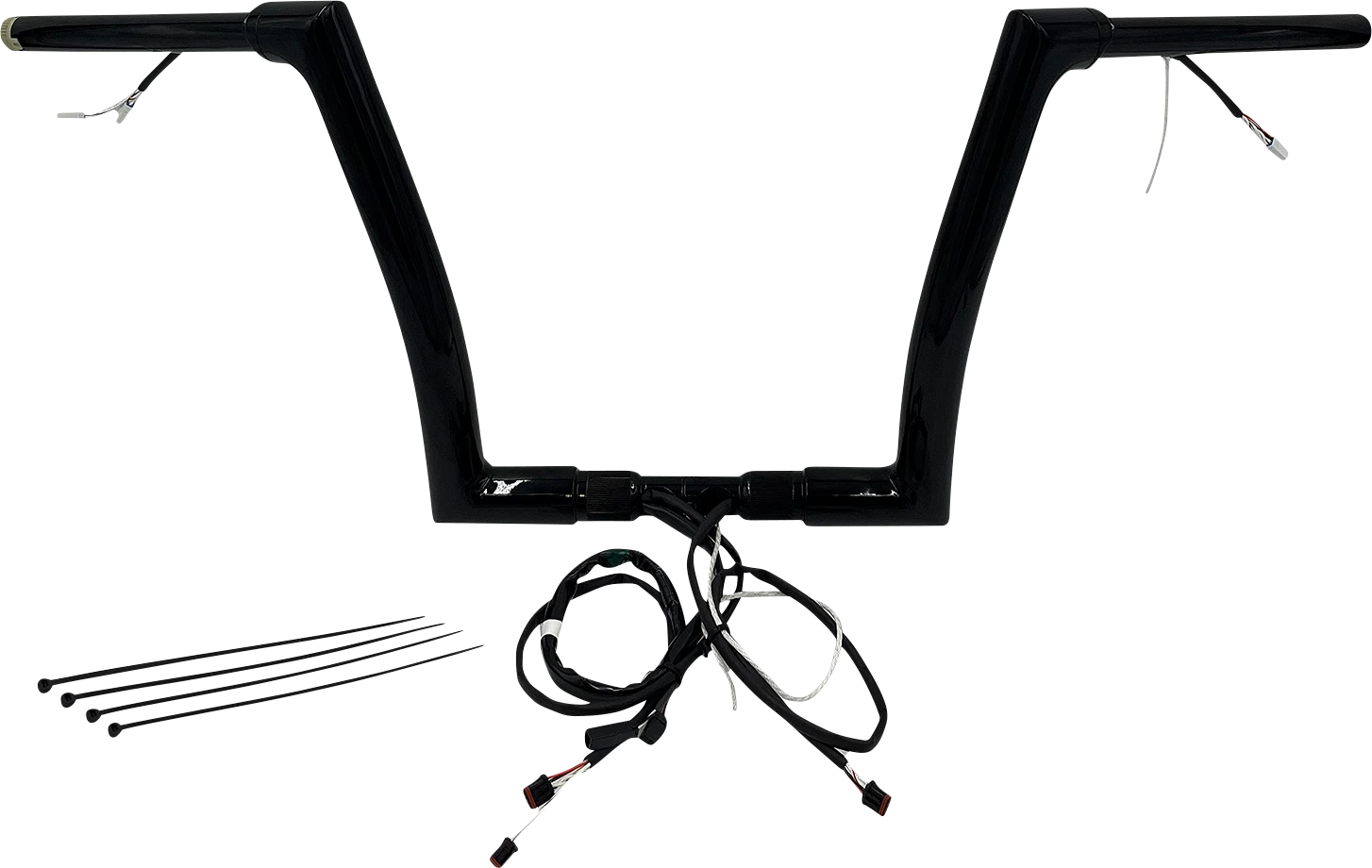 1-1/2" Flat Top Handlebar Kit for Harley Davidson (EZ Install, 12", Black)