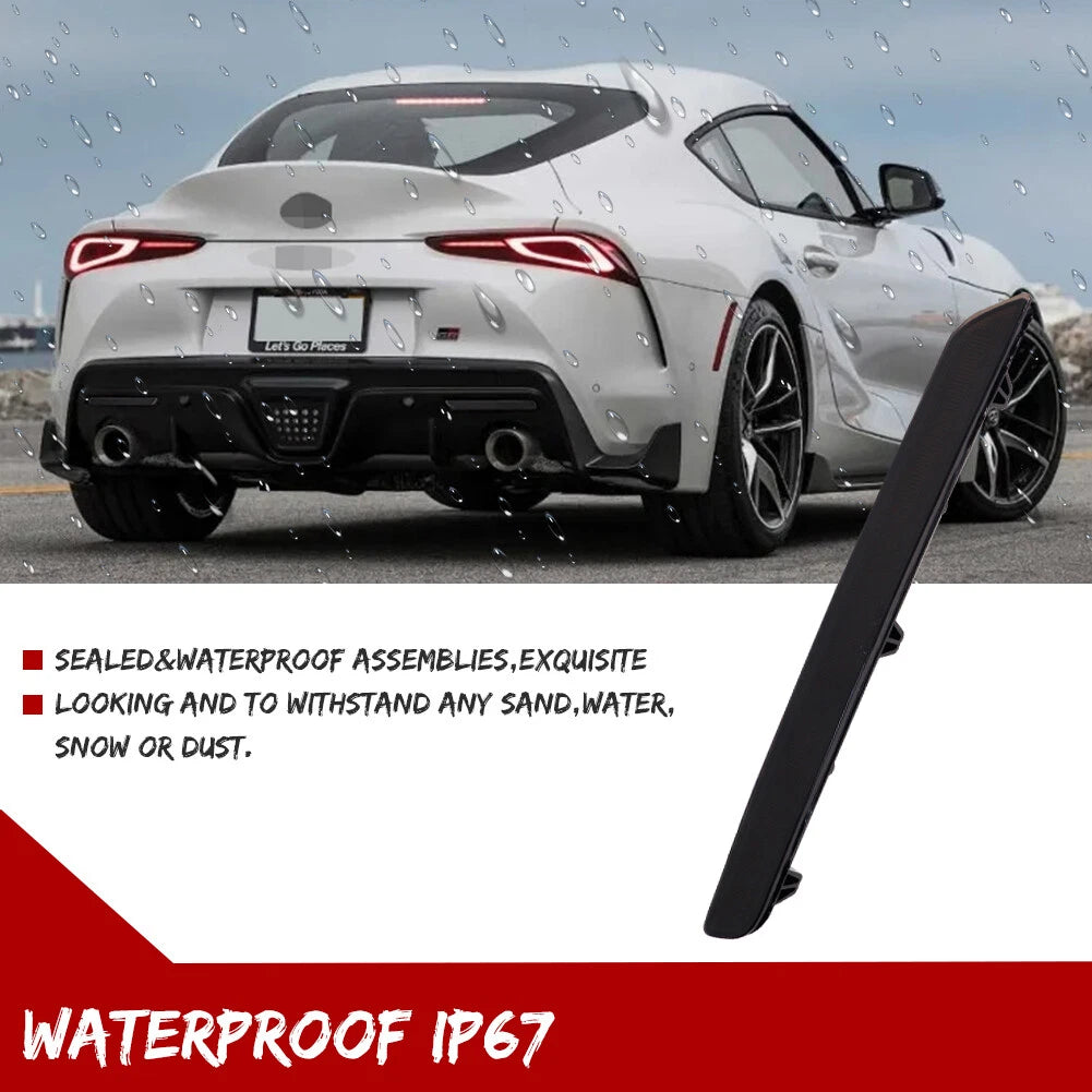 2X Smoked Black Lens Rear Bumper Reflector Light for Toyota GR Supra (2020–2024)