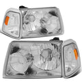 Chrome Housing Headlight, Amber Corner, Smoked LED Fog Light Kit for Ford Ranger (2001–2011)