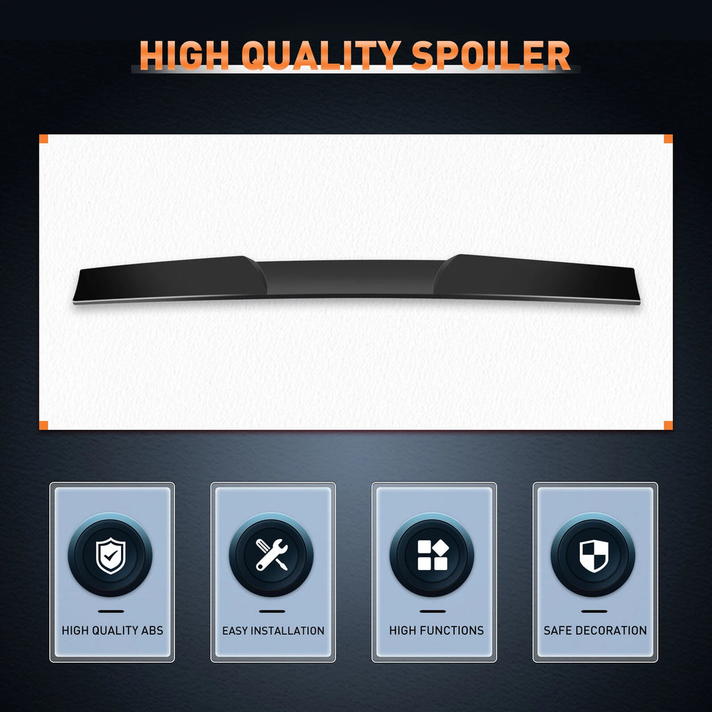 Adjustable Window Roof Spoiler Lip Glossy Black