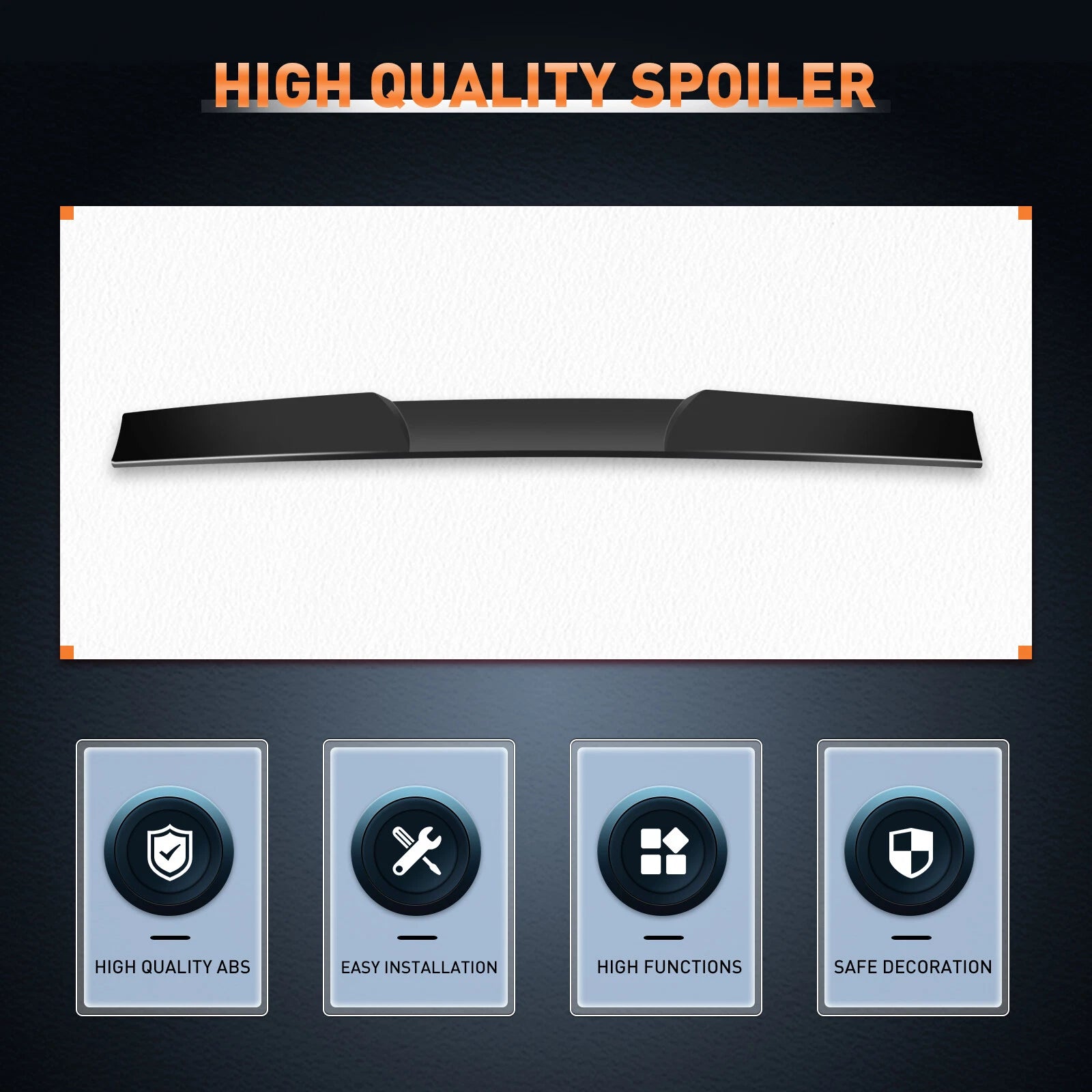 Adjustable Window Roof Spoiler Lip Glossy Black