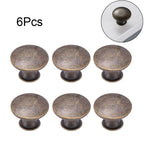 Set of 6 Vintage Round Cabinet Drawer Knobs Pull Handles