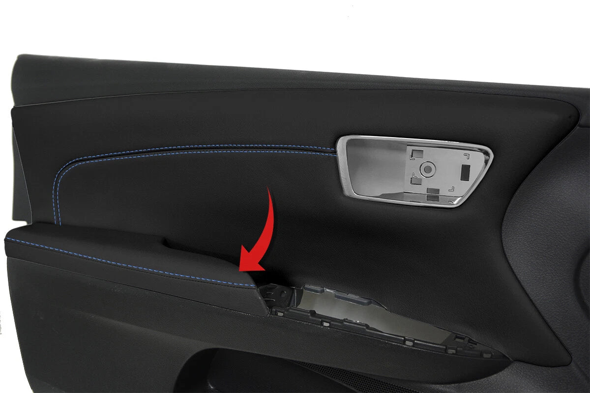 Armrest Door Panel Cover Leather for Toyota Avalon (2013–2018) Blue Stitch