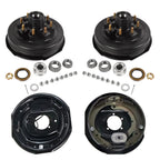 Set of 2 Trailer Hub Drum Kits with 12"x2" Brakes for 7000lb Axle