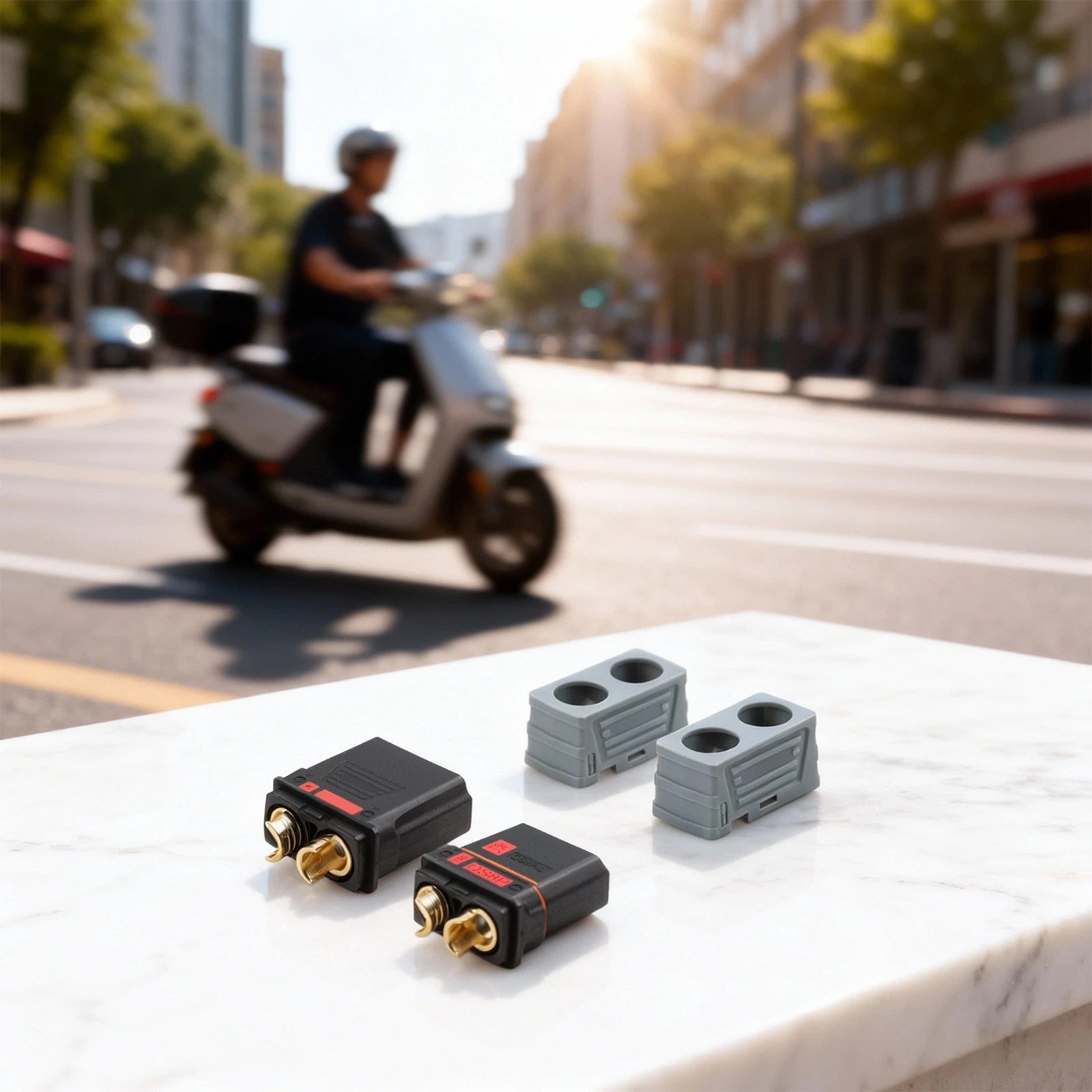 QS8P L Model Connector with Dust Cover for Battery and Energy Storage