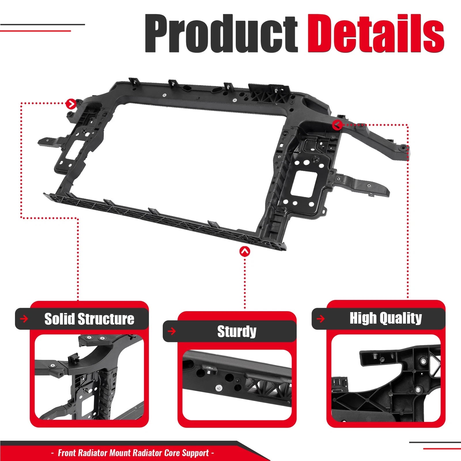 Radiator Support Assembly for Hyundai Kona (2018–2021) 64101J9000 HY1225208