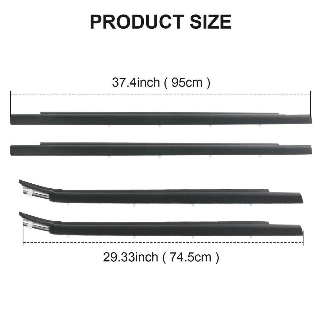 Set of 4 Window Moulding Weatherstrip Seals for Toyota Tundra (2000–2006)
