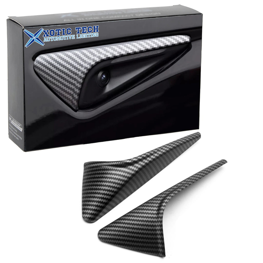 Carbon Look Side Camera Decor Cover Trim for Tesla Model 3 (2024–2025)