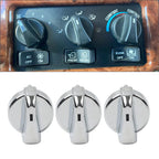 3 x Chrome A/C Heater Control Knob for Peterbilt 330 335 357 367 375 378 379 384