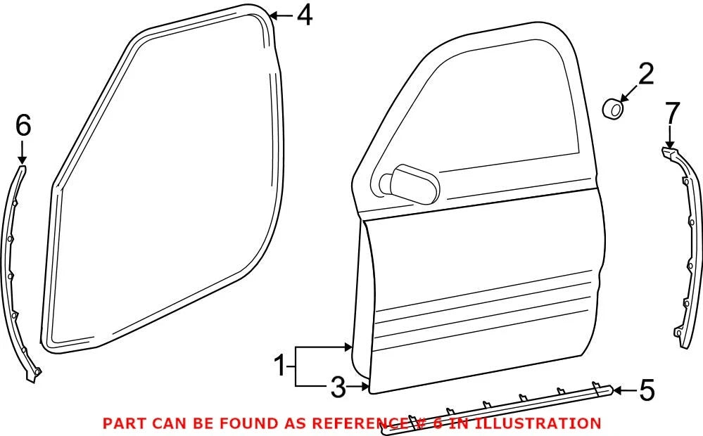 Genuine OEM Door Seal for Dodge Ram 1500/2500/3500 (2002–2018) 55372709AB