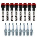 Set of 8 Ignition Coils & Spark Plugs for Volkswagen Touareg A8 Quattro V8 (2004–2010)