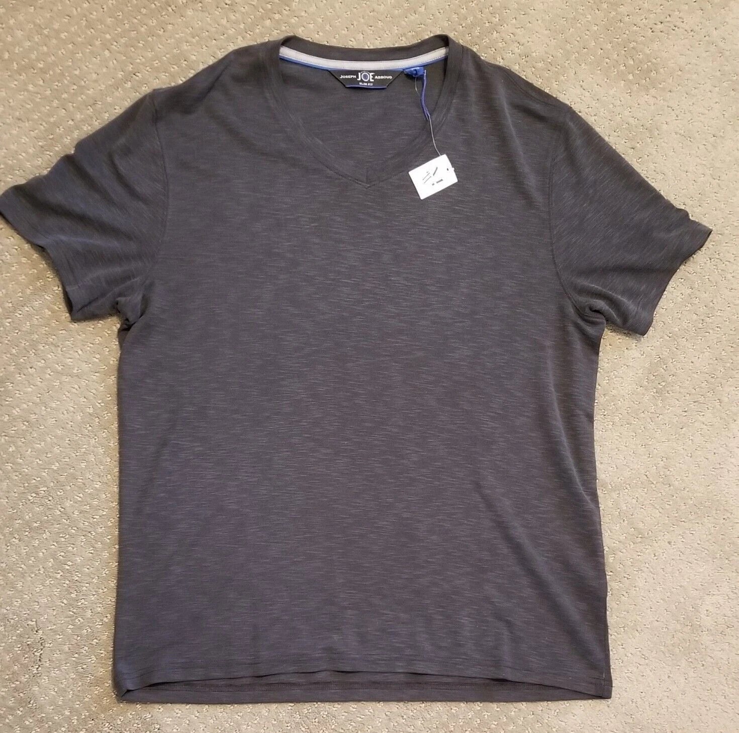 Men's Black Space Dye Slim Fit V-Neck Shirt for Joseph Abboud (NWT)