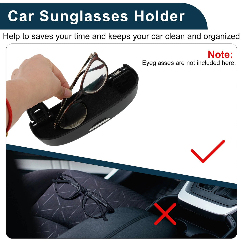 Car Sunglasses Case for Volkswagen T-Roc (2017–2024) ABS Black Set of 1