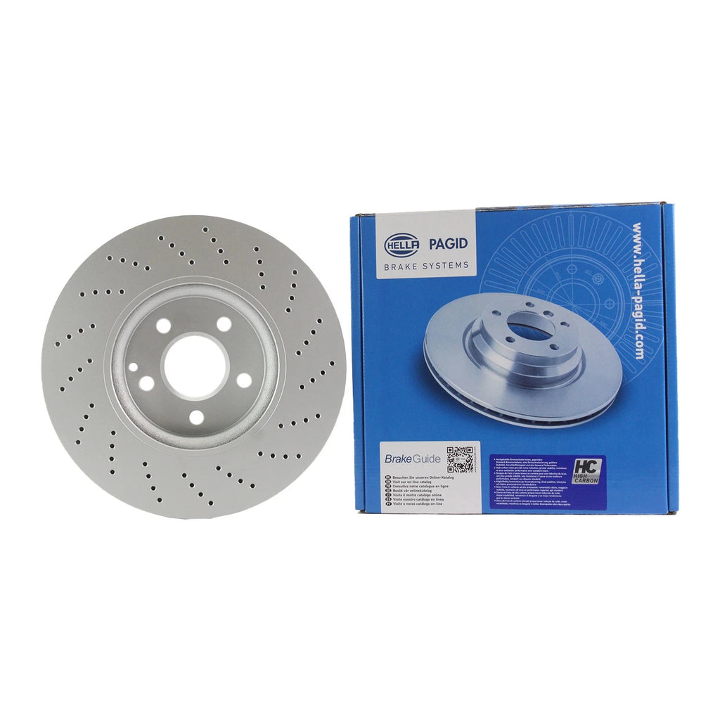 Hella 322mm Drilled Disc Brake Rotor for Mercedes C207 R172 W204 W212