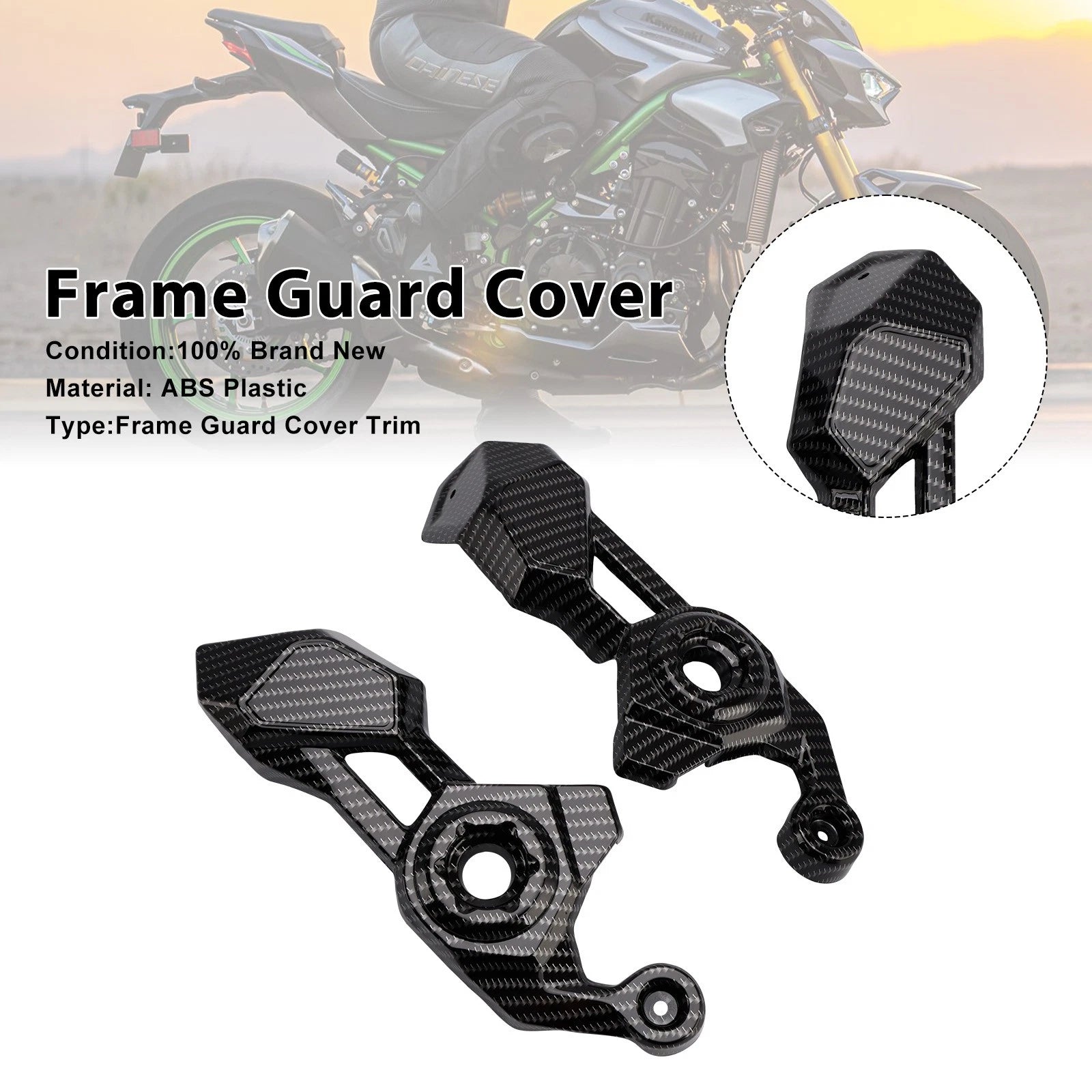 Frame Side Cover Panel Guard for Kawasaki Z900 (2025–2026) Carbon#16