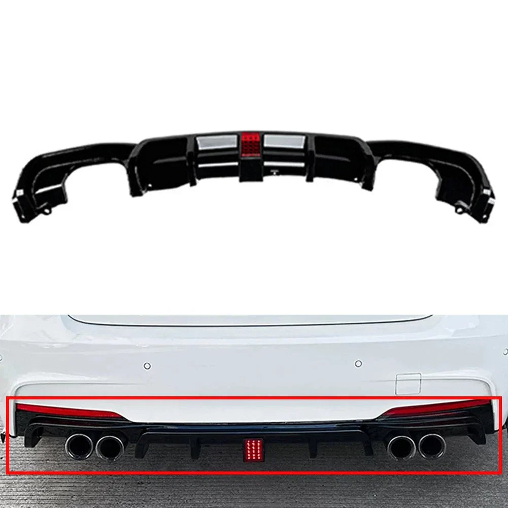 Rear Bumper Spoiler Lip with Light for BMW 3-Series F30 F31 F35 M-Sport (12-19)