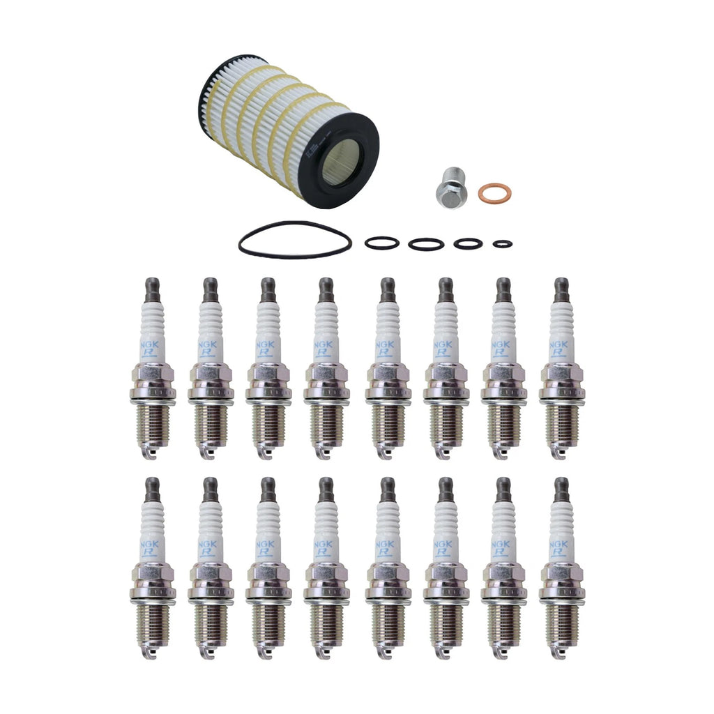 Wix Engine Oil Filter & NGK 16 Spark Plugs for Mercedes W202 C43 AMG (1998–2000)