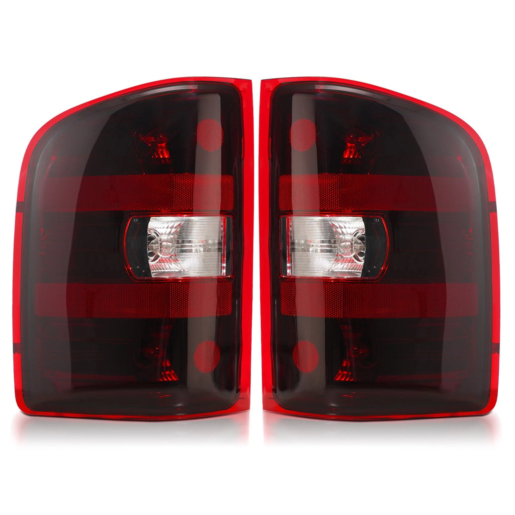 Tail Lights for Chevy Silverado 1500 2500HD 3500HD (2007–2013) Red Black Upgrade