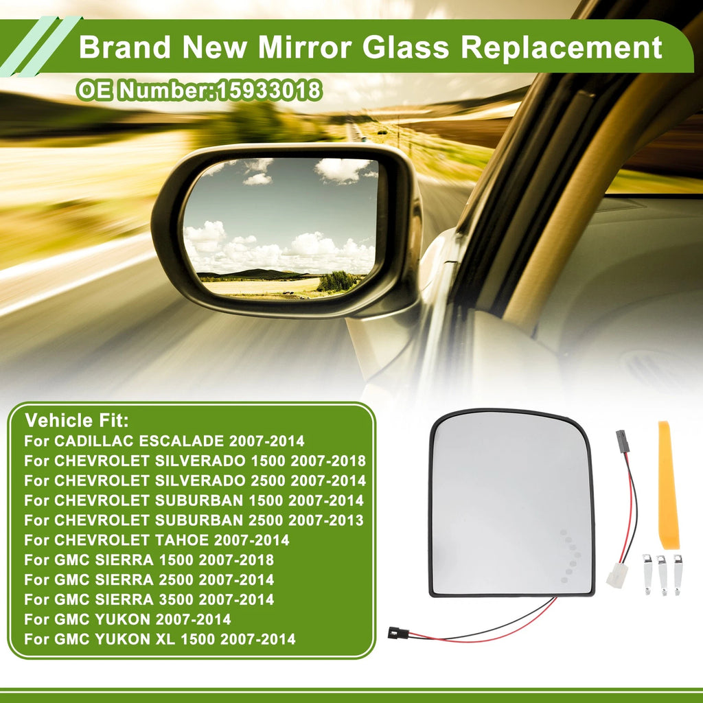 Mirror Glass Replacement for Cadillac Escalade (2007–2014) Convex No.15933018