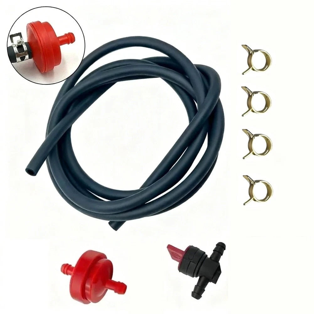 Fuel Line Hose with Inline Filter and Shut Off Valve for Small Engines (14 Inch)