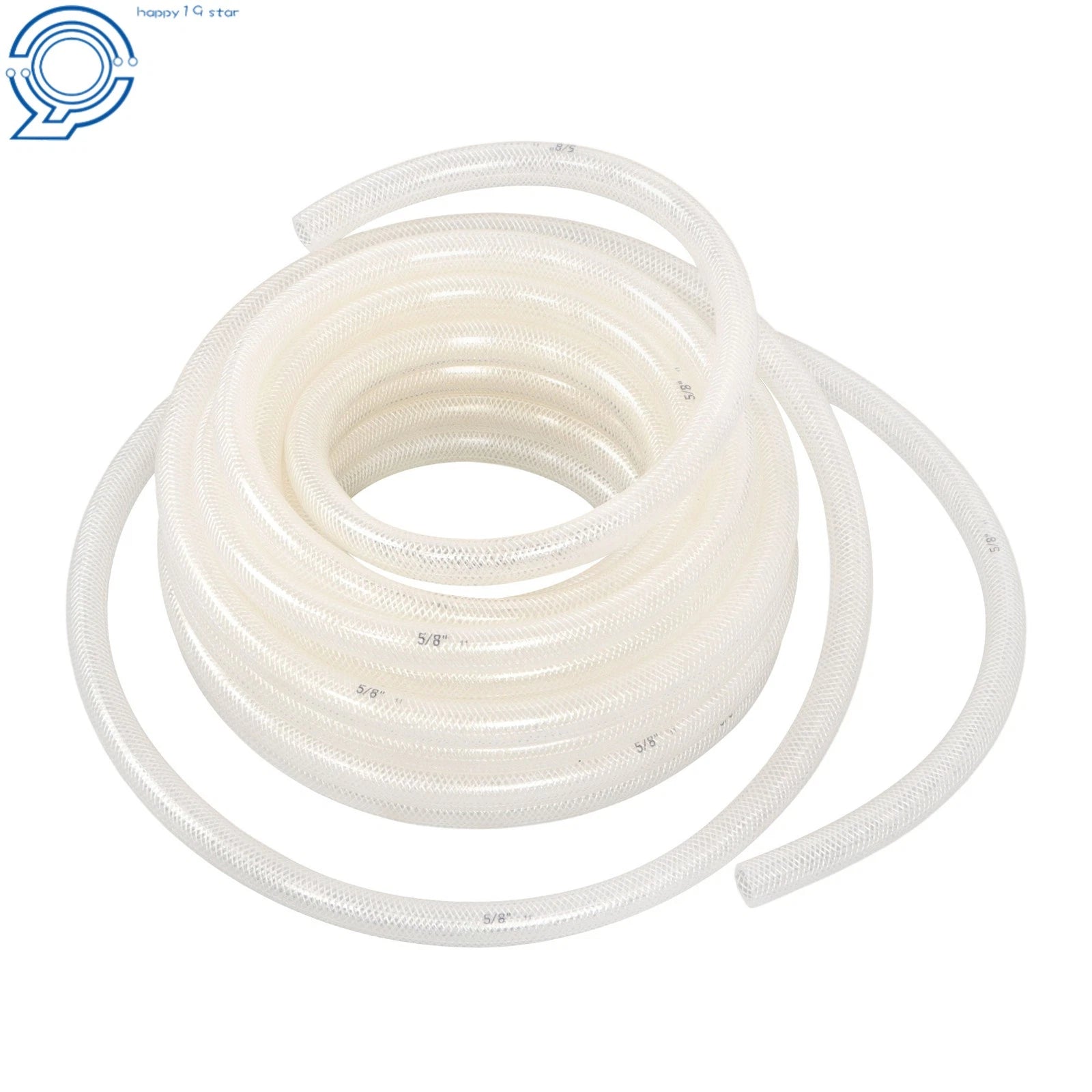 Clear Braided PVC Hose for Various Applications (50 Ft, 5/8" ID)