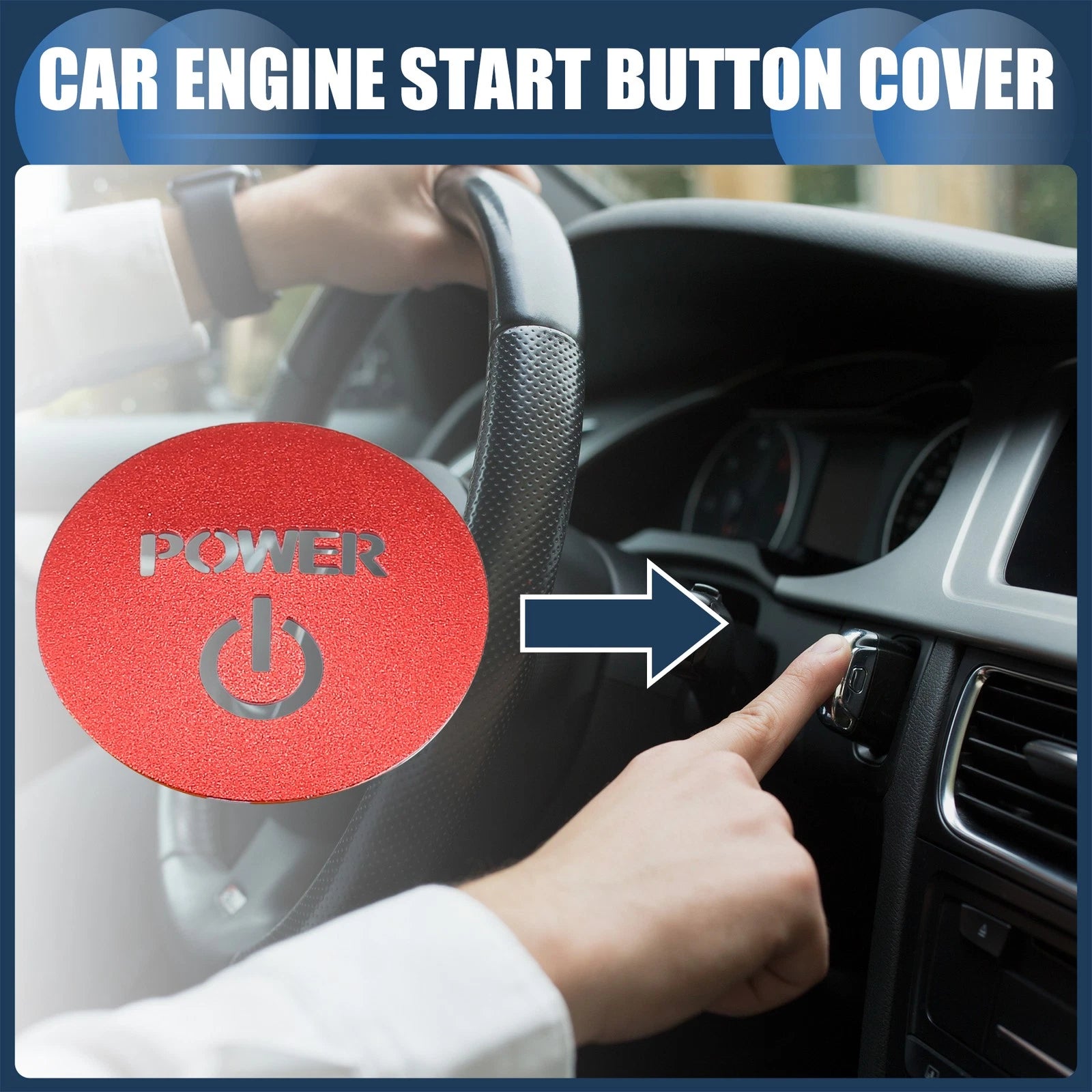 Engine Start Stop Button Cover for Honda Vezel RV Series (2014–2021) Red