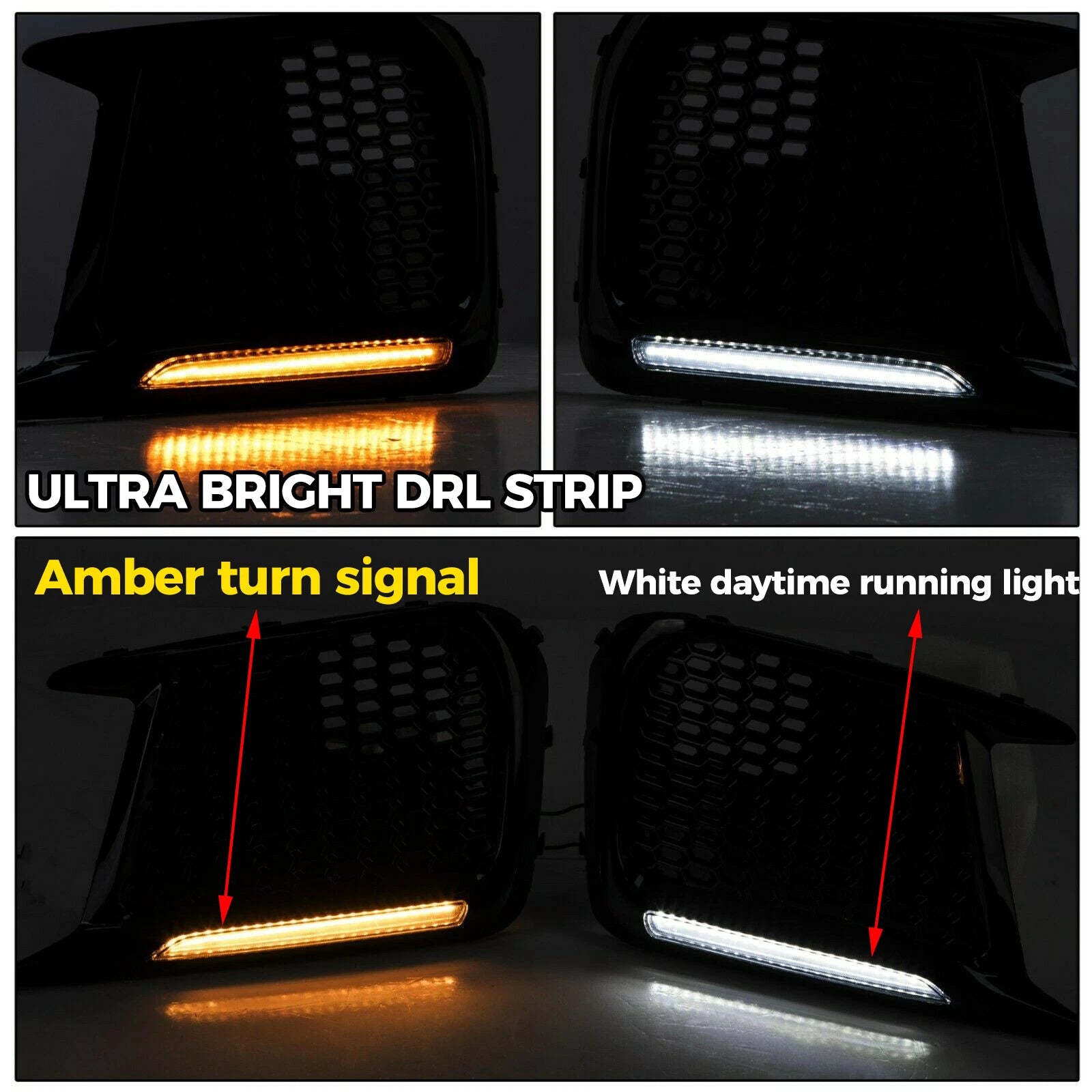 Sequential LED DRL Fog Light Bezels for Subaru WRX STI (2018–2021) LH+RH