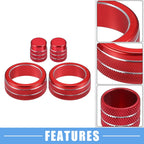 7 x Car AC Control Switch Air Vent Knob Covers for Honda Civic (2022-2023) Red