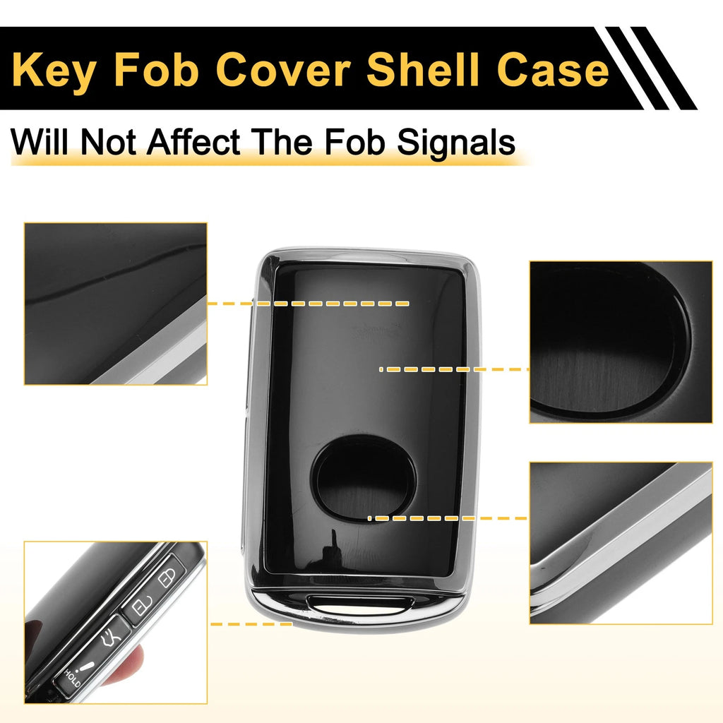 TPU Silicone Car Key Case for Mazda 2/3/5/6 (4 Buttons) - Black/Silver Edge