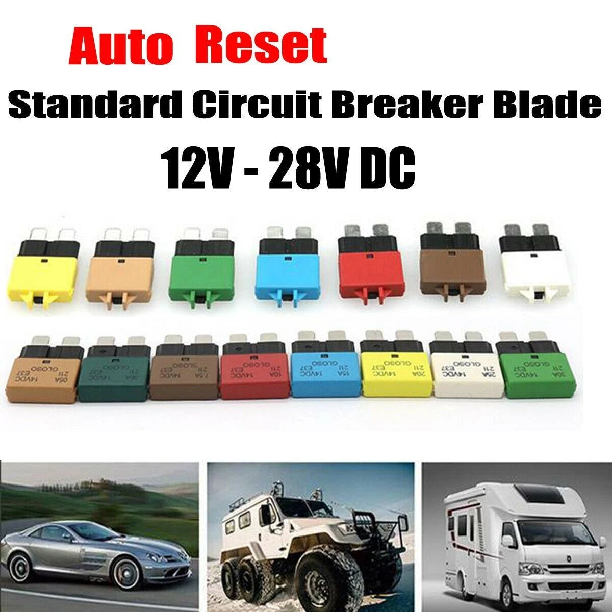 1Pcs Circuit Breaker Blade Fuse for Marine 12V/24V (5A-30A)