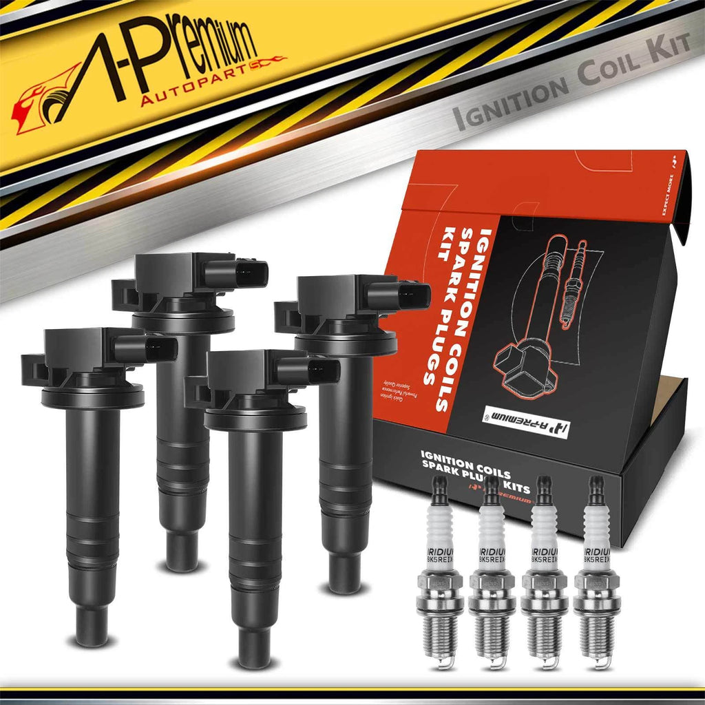 4x Ignition Coil & 4x Iridium Spark Plug for Toyota Prius/Yaris (2001–2009)