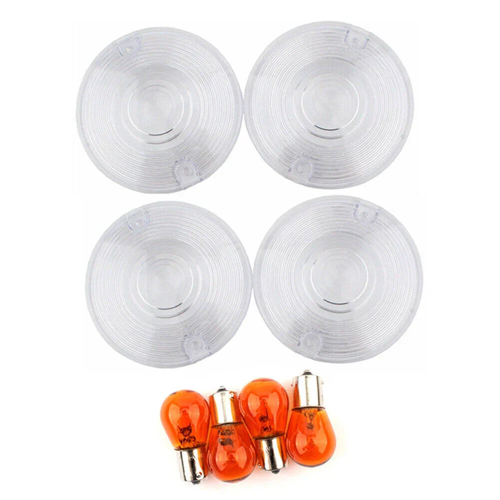 Clear Front Rear Turn Signal Lens Covers for Harley Glide (2014-2023)