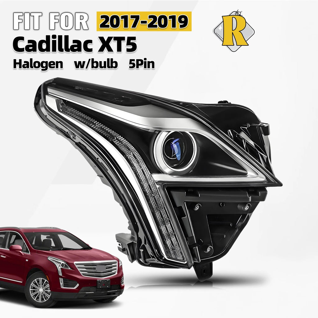 Halogen Headlight with Bulb for Cadillac XT5 (2017–2019) Right Passenger Side