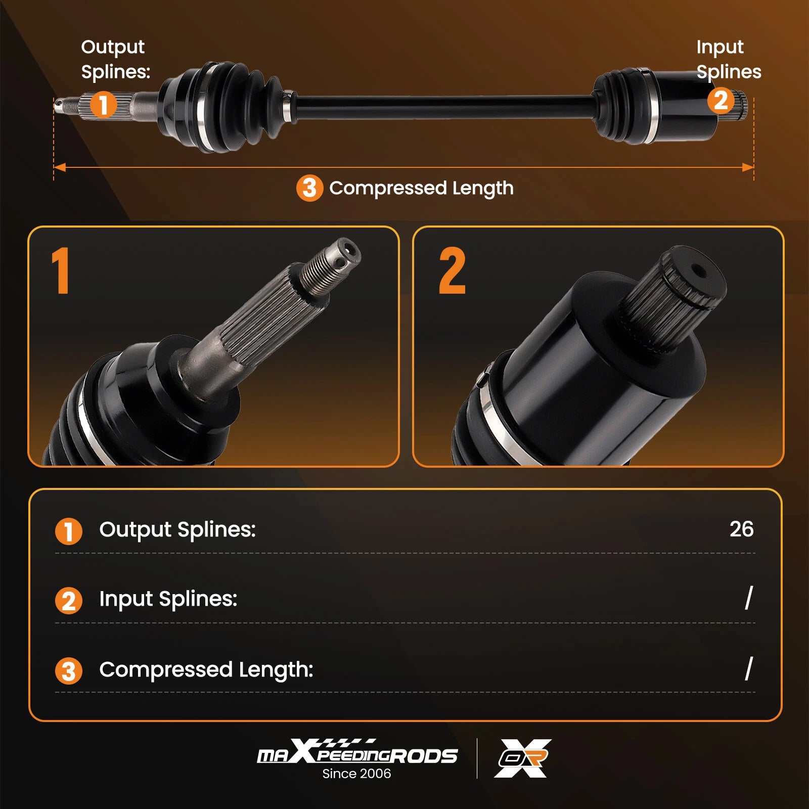 Complete CV Joint Axles Set for Polaris Ranger XP 900 (2013–2017)