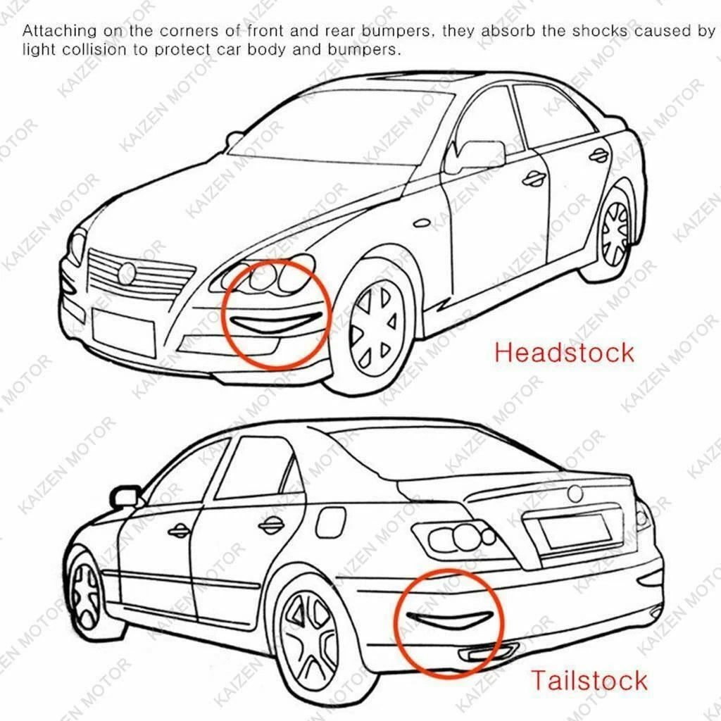Universal Front Car Bumper Corner Rubber Protector Guard (2001-2005)