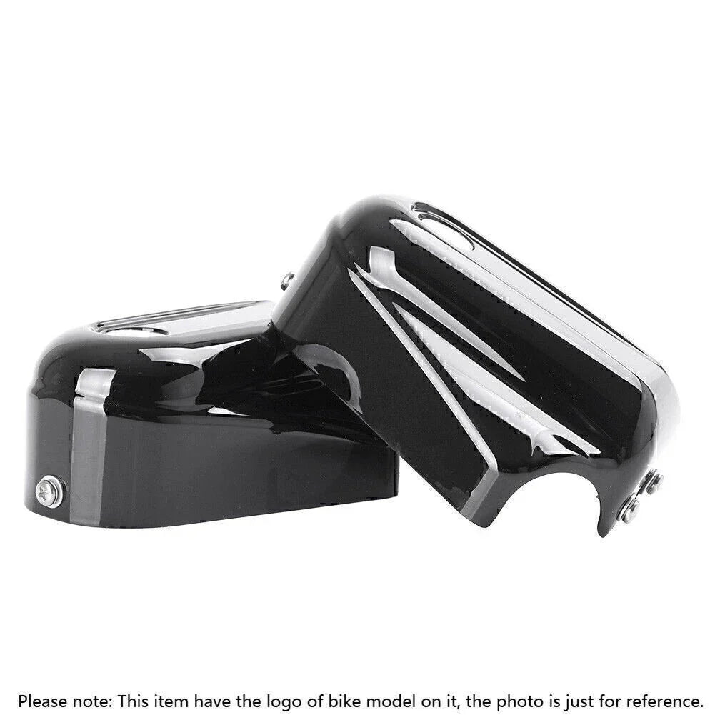 Rear Axle Cover Caps for Harley Softail (2008-2017) Black/Chrome