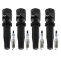 Set of 4 Ignition Coils & Double Iridium Spark Plugs for Ford Focus (2000–2007)