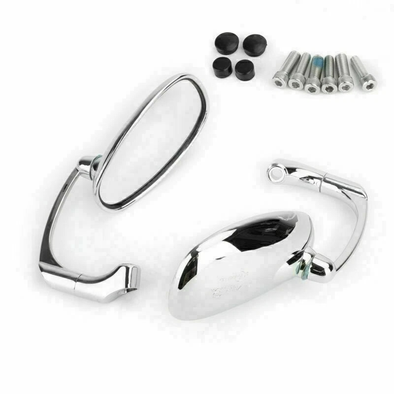 1-Pair M8 M10 Retro L-Bar Rearview Mirrors for Cafe Racer Bobber (CHR SG)