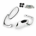 1-Pair M8 M10 Retro L-Bar Rearview Mirrors for Cafe Racer Bobber (CHR SG)