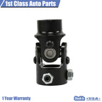 Steering Shaft U Joint for Make Model  - 3/4" Round, 1" DD, Black Powder Coated
